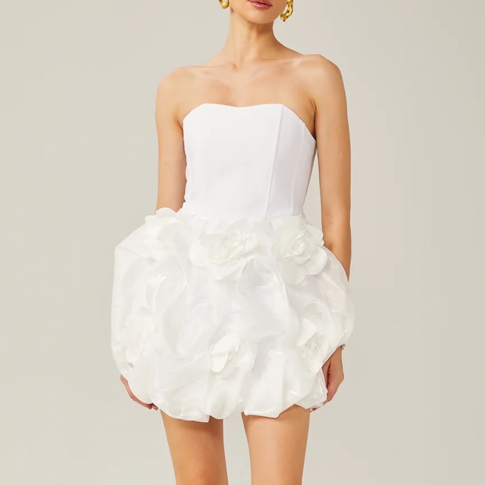 Miss Rosier white bridal mini dress